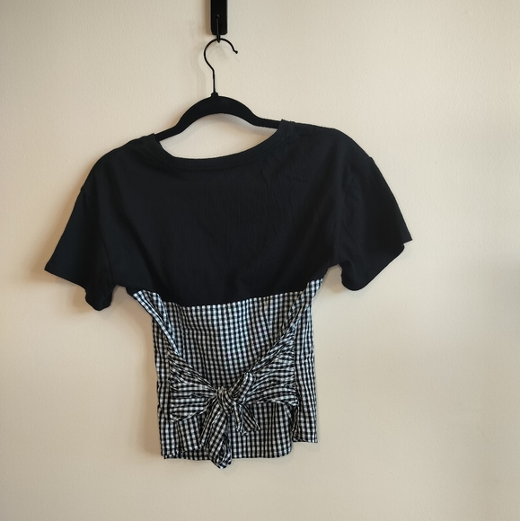 Express One Eleven Black Blouse with Gingham size XS - Picture 3 of 6
